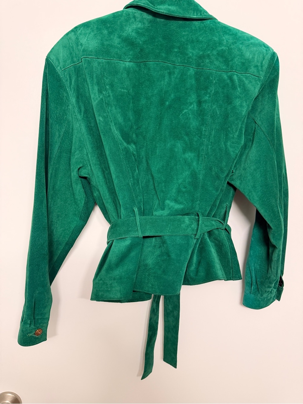 Vintage Green Suede Jacket - Picture 6 of 7